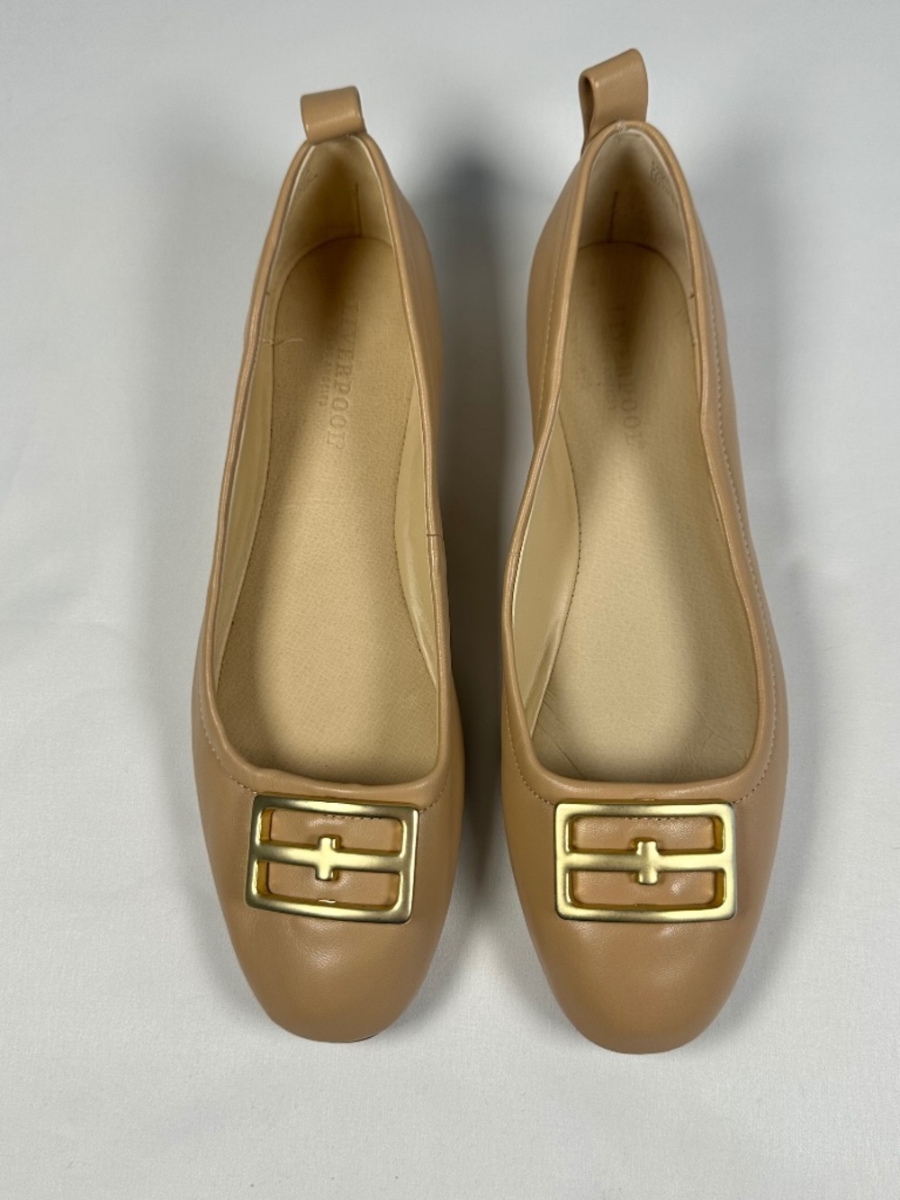 Liverpool Los Angeles Fontana Leather Ballet Flats Women's Size 9M Gold Buckle